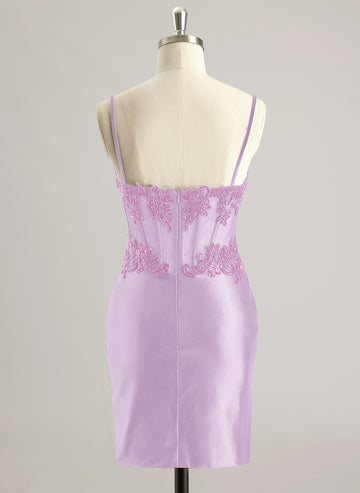 Sheath/Column Sweetheart Short/Mini Jersey Prom Dresses With Beading Sequins